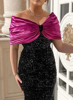 Sparkly Trumpet/Mermaid Off-the-Shoulder Mother of the Bride Dresses with Sequins by Dreamylily