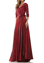 A-Line/Princess V-Neck Floor-Length Mother of the Bride Dresses by Dreamylily