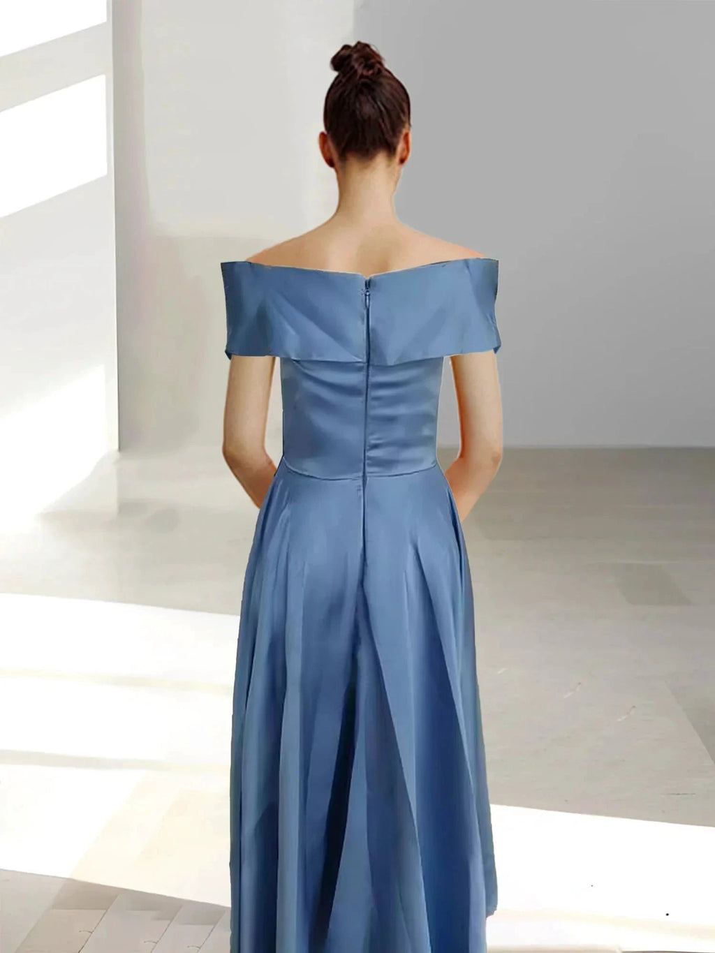 A-Line/Princess Off-the-Shoulder Sleeveless Ankle-Length Mother of the Bride Dresses with Pockets by Dreamylily