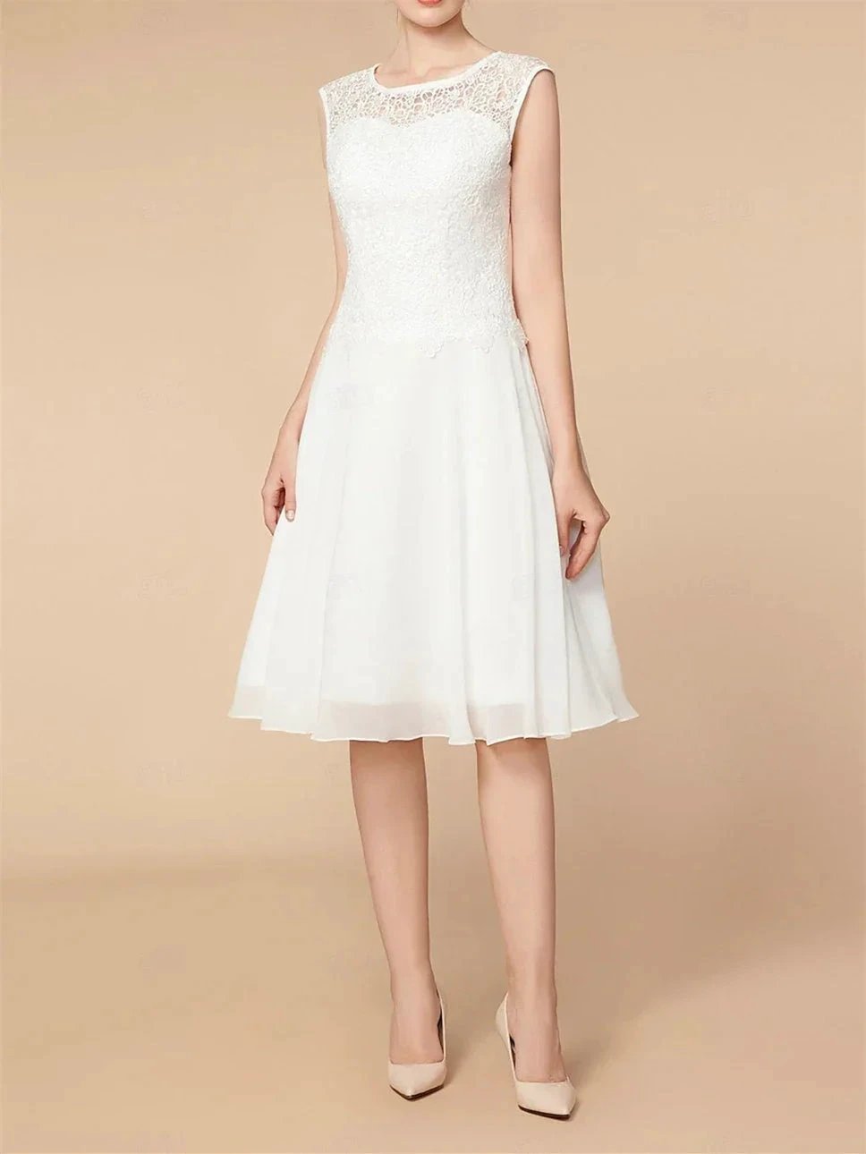 A-Line/Princess 3/4 Length Sleeve Knee Length Mother of the Bride Dresses with Wraps by Dreamylily