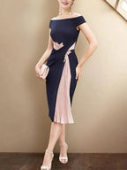 Sheath/Column Short Sleeves Knee Length Mother of the Bride Dresses by Dreamylily