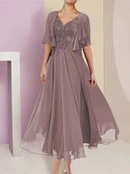 A-Line/Princess Short Sleeves Jacket Dresses Mother Of The Bride Dresses by Dreamylily