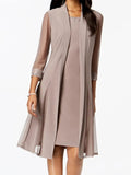 Sheath / Column Jacket Knee-Length Dresses Mother Of The Bride Dresses by Dreamylily