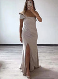 Mermaid/Trumpet One-Shoulder Sleeveless Floor-Length Mother of the Bride Dresses by Dreamylily