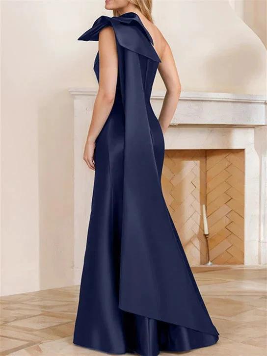 Trumpet/Mermaid One Shoulder Floor-Length Mother of the Bride Dresses by Dreamylily