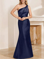 Trumpet/Mermaid One Shoulder Floor-Length Mother of the Bride Dresses by Dreamylily