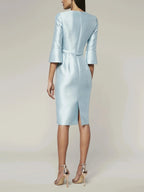 A-Line/Princess Scoop Half Sleeves Knee-Length Mother of the Bride Dresses with Knot Bow by Dreamylily