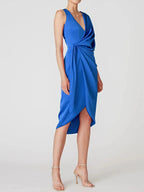 A-Line/Princess V-Neck Half Sleeves Asymmetrical Mother of the Bride Dresses with Ruffles by Dreamylily