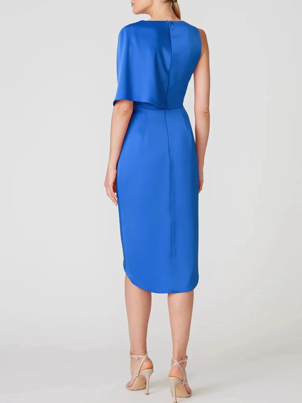 A-Line/Princess V-Neck Half Sleeves Asymmetrical Mother of the Bride Dresses with Ruffles by Dreamylily