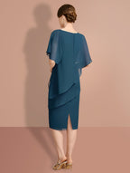 Sheath/Column Knee-Length Short Sleeves Mother of the Bride Dresses