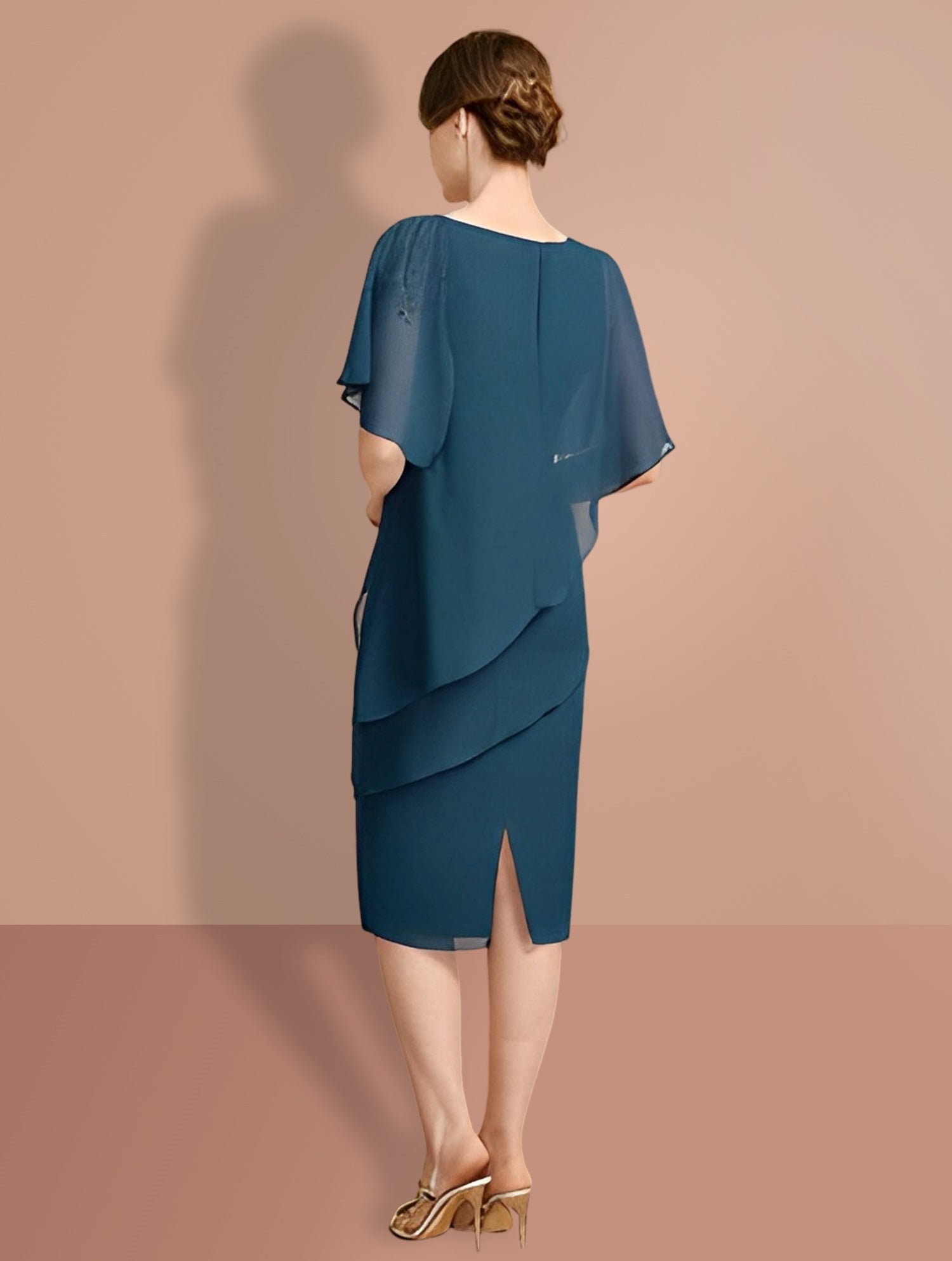 Sheath/Column Knee-Length Short Sleeves Mother of the Bride Dresses