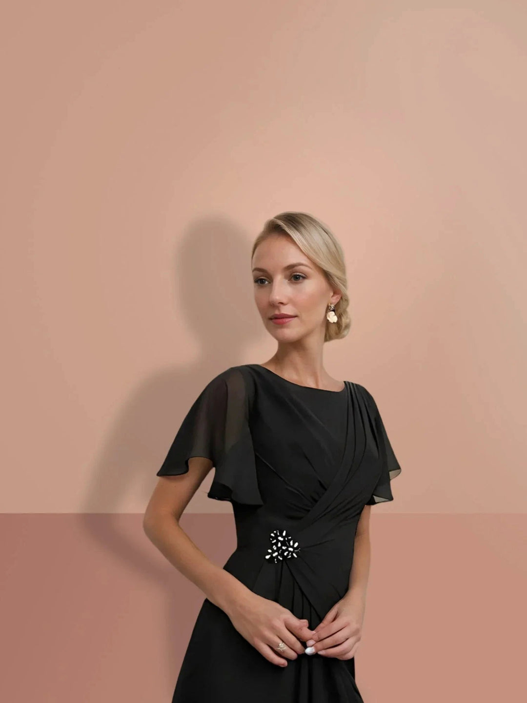 Sheath/Column Ankle-Length Short Sleeves Mother of the Bride Dresses by Dreamylily