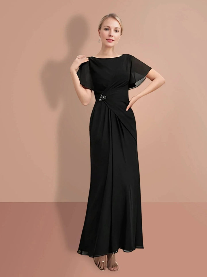 Sheath/Column Ankle-Length Short Sleeves Mother of the Bride Dresses by Dreamylily