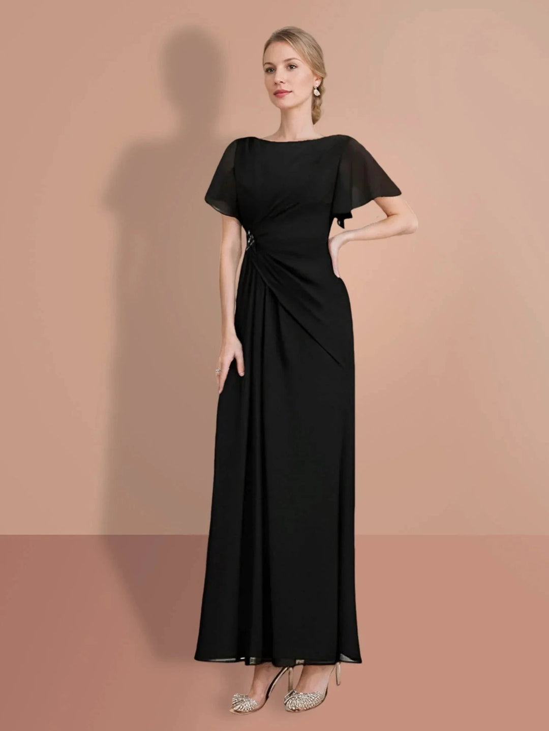 Sheath/Column Ankle-Length Short Sleeves Mother of the Bride Dresses by Dreamylily