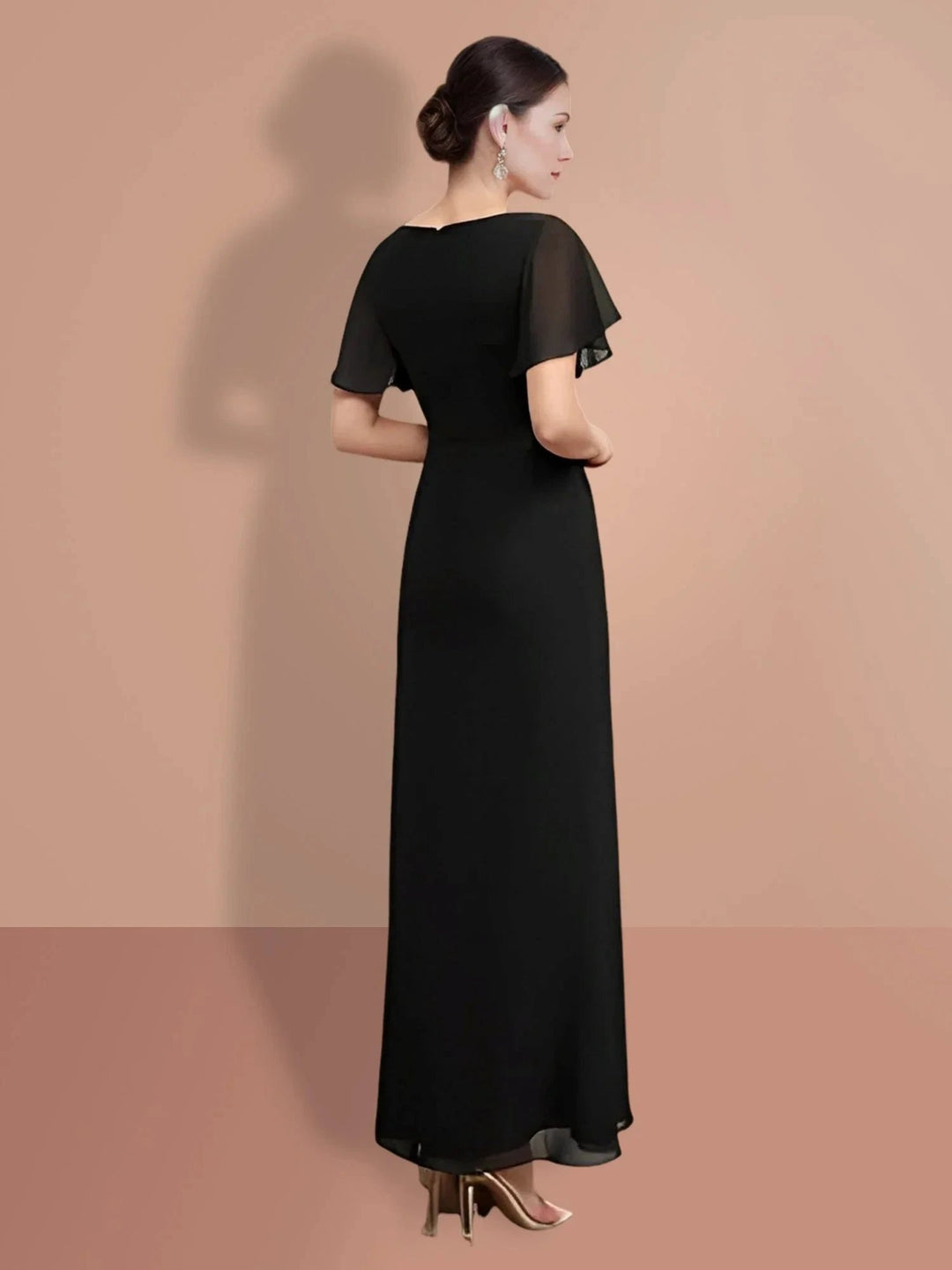 Sheath/Column Ankle-Length Short Sleeves Mother of the Bride Dresses by Dreamylily