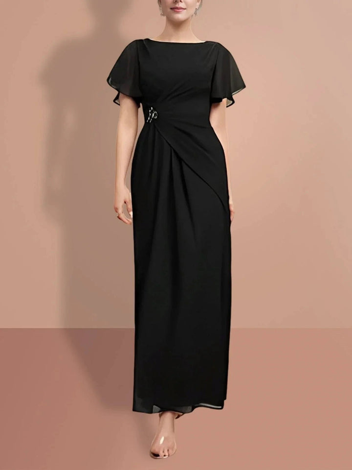 Sheath/Column Ankle-Length Short Sleeves Mother of the Bride Dresses by Dreamylily