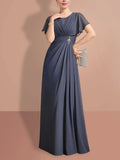 A-Line/Princess Short Sleeves Jewel Neck Mother Of The Bride Dresses by Dreamylily