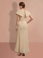 A-Line/Princess Short Sleeves V Neck Mother Of The Bride Dresses by Dreamylily
