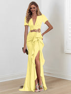 Mermaid/Trumpet Floor-Length V Neck Mother of the Bride Dresses with Ruffles