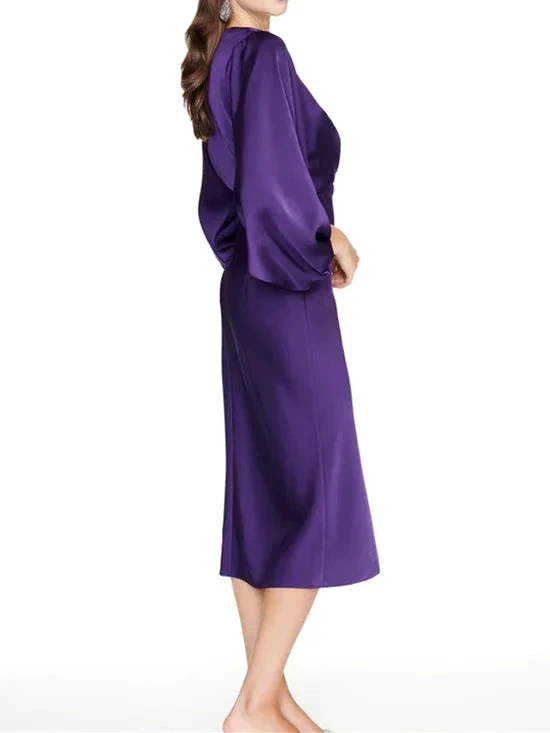 Sheath/Column V Neck Tea Length Mother of the Bride Dresses by Dreamylily
