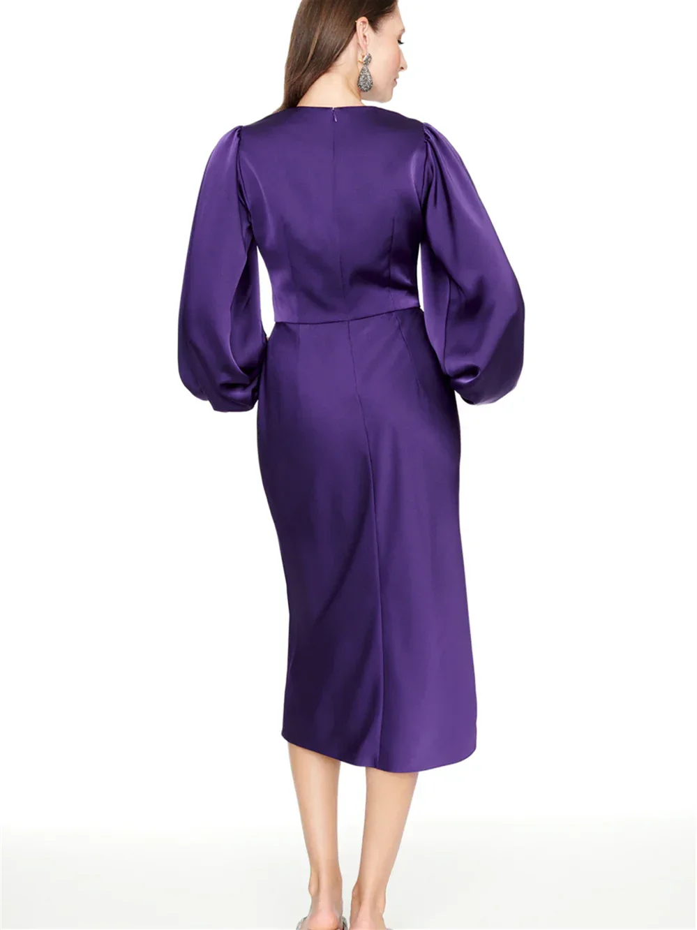 Sheath/Column V Neck Tea Length Mother of the Bride Dresses by Dreamylily