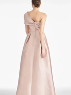 Vestidos de Mãe da Noiva Compridos até ao Chão com Um Ombro Só e Corte em Linha/A Princesa