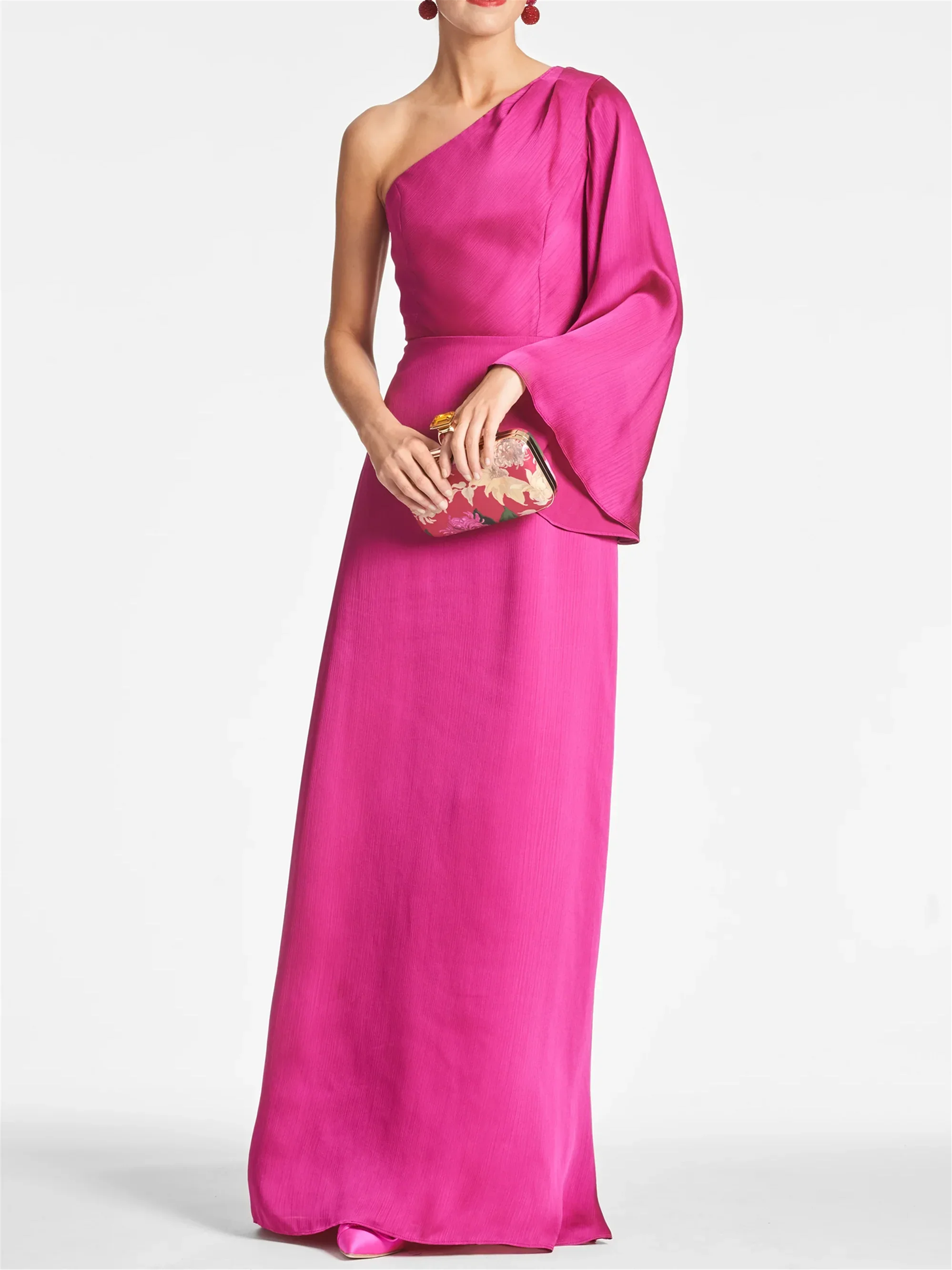 Sheath/Column One Shoulder Floor-Length Mother of the Bride Dresses by Dreamylily