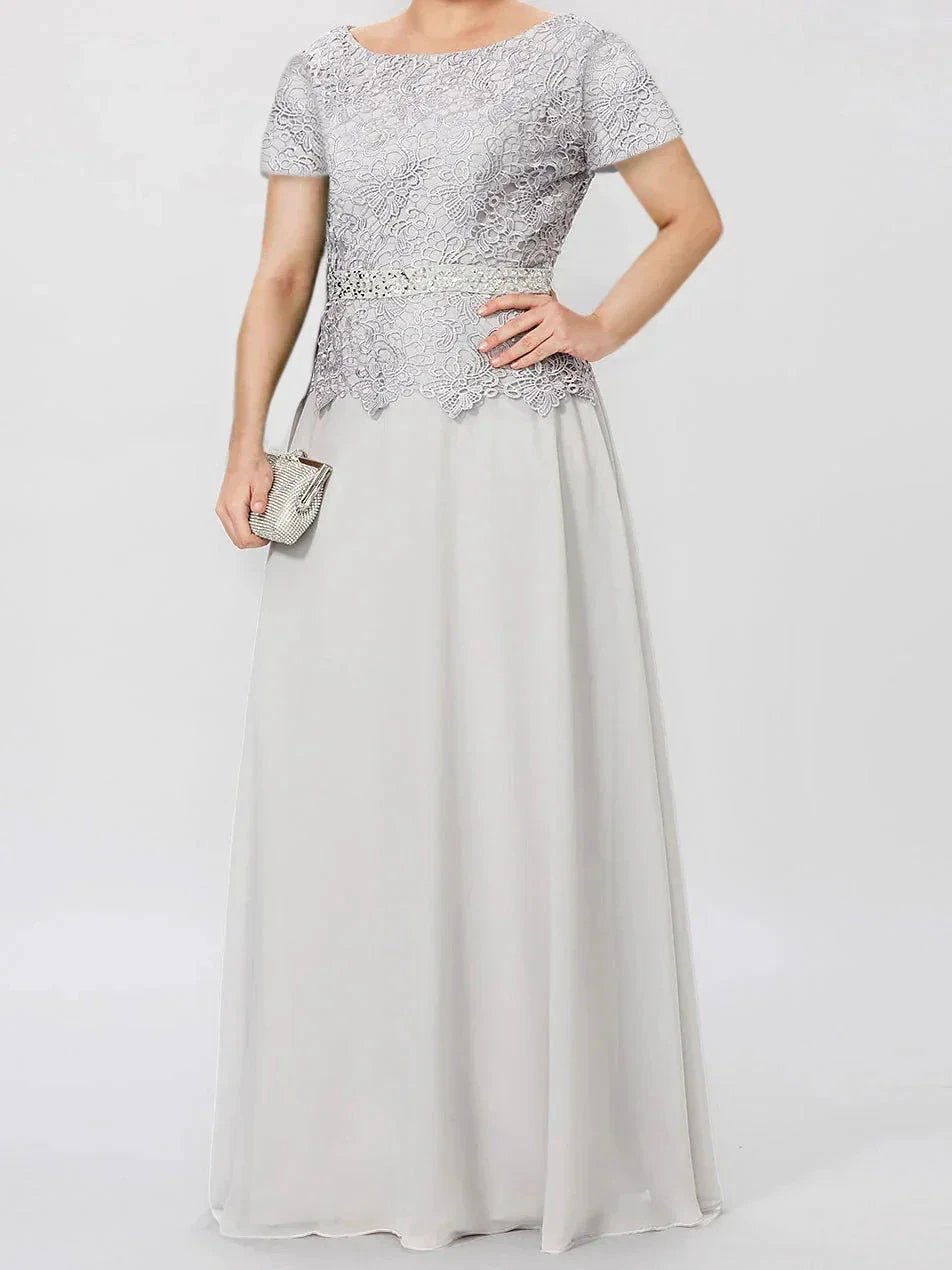 A-Line/Princess Short Sleeves Mother of the Bride Dresses with Applique & Sequins by Dreamylily