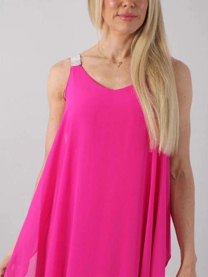 V-Neck Sleeveless Ankle-Length Mother of the Bride Dresses with Diamanté by Dreamylily