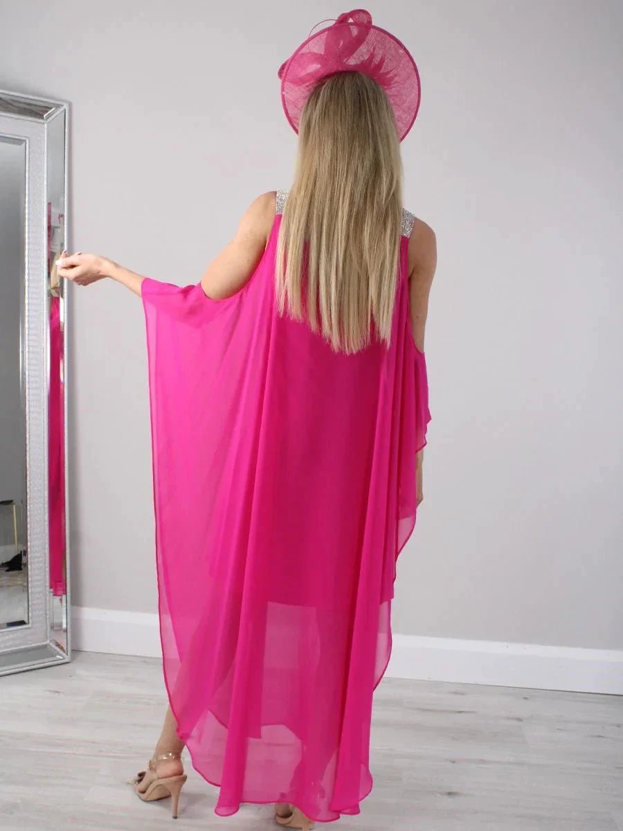 V-Neck Sleeveless Ankle-Length Mother of the Bride Dresses with Diamanté by Dreamylily