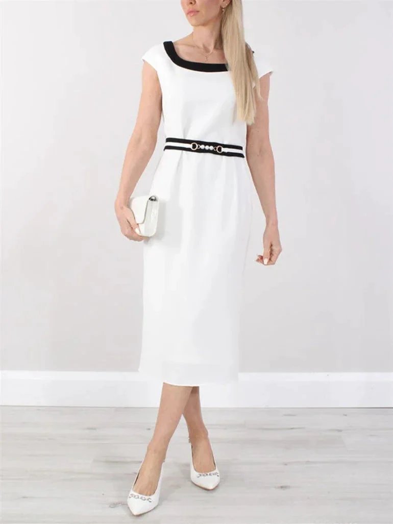 A-Line/Princess Round Neck Tea-Length Mother of the Bride Dresses by Dreamylily