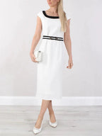 A-Line/Princess Round Neck Tea-Length Mother of the Bride Dresses by Dreamylily
