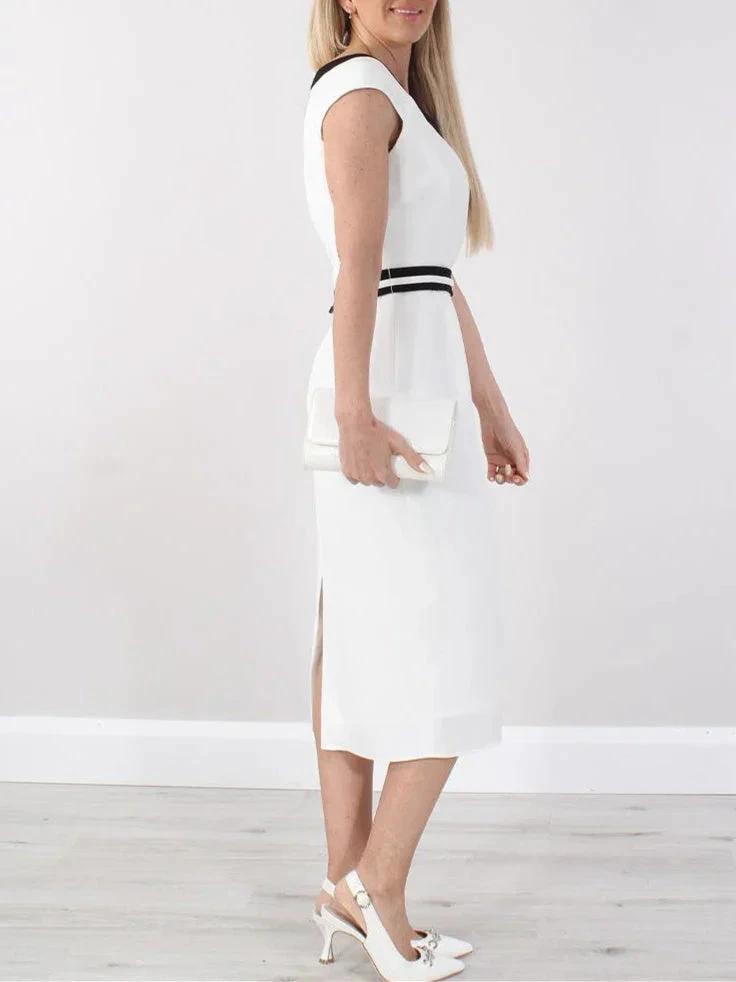 A-Line/Princess Round Neck Tea-Length Mother of the Bride Dresses by Dreamylily