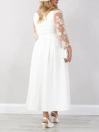 A-Line/Princess Ankle-Length Mother of the Bride Dresses with Lace Sleeves by Dreamylily