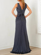 A-Line/Princess V-Neck Floor Length Mother of the Bride Dresses by Dreamylily