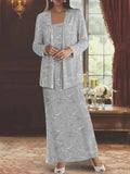Chiffon Mother of the Bride Dresses with Sequins & Jacket by Dreamylily