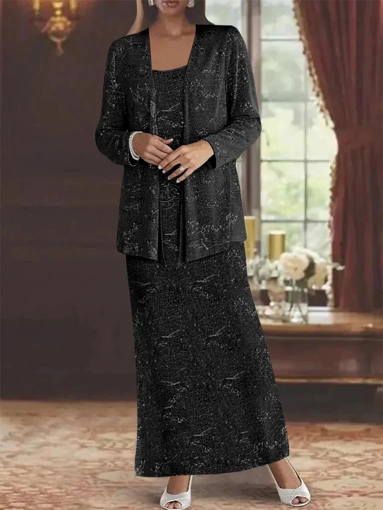 Chiffon Mother of the Bride Dresses with Sequins & Jacket by Dreamylily