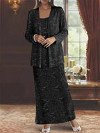 Chiffon Mother of the Bride Dresses with Sequins & Jacket by Dreamylily