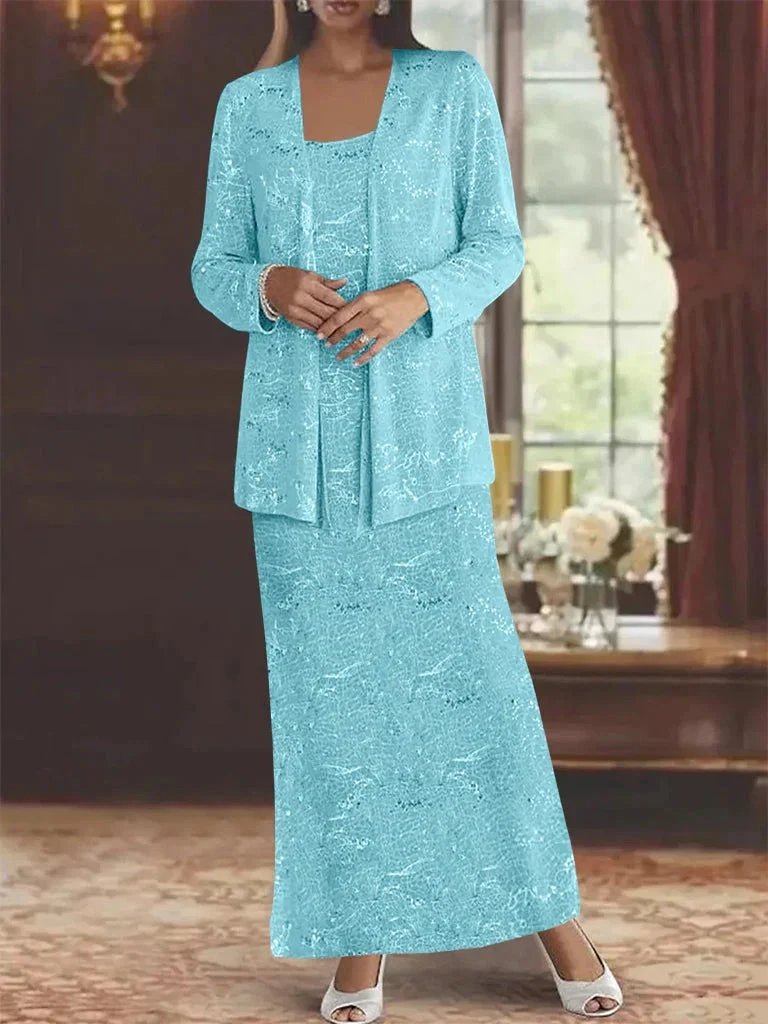 Chiffon Mother of the Bride Dresses with Sequins & Jacket by Dreamylily
