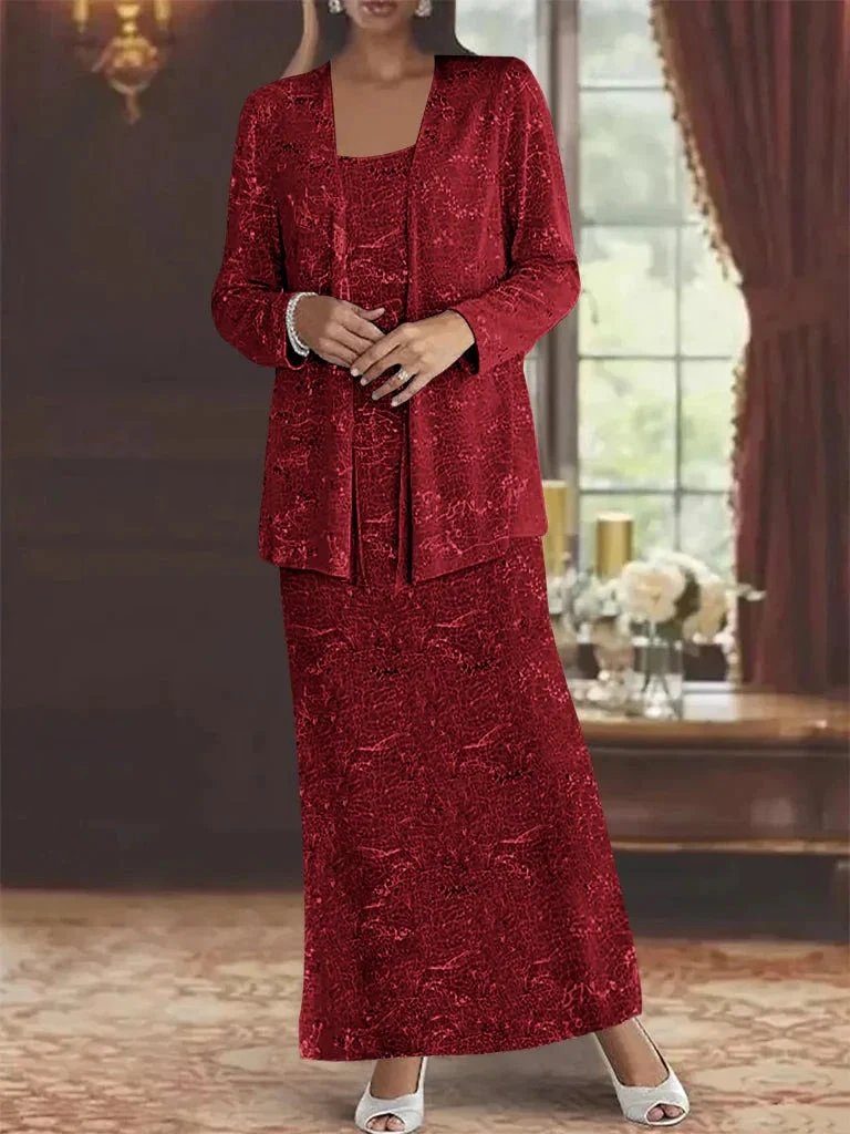 Chiffon Mother of the Bride Dresses with Sequins & Jacket by Dreamylily