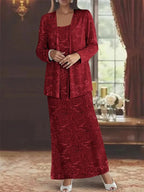 Chiffon Mother of the Bride Dresses with Sequins & Jacket by Dreamylily