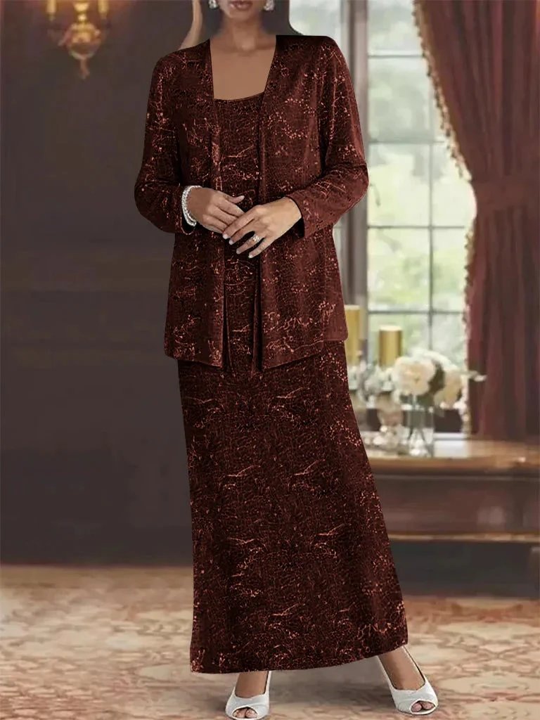 Chiffon Mother of the Bride Dresses with Sequins & Jacket by Dreamylily