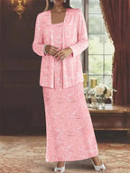 Chiffon Mother of the Bride Dresses with Sequins & Jacket by Dreamylily