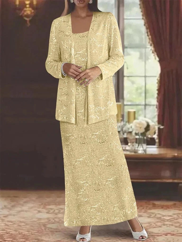 Chiffon Mother of the Bride Dresses with Sequins & Jacket by Dreamylily