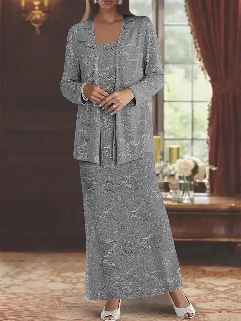 Chiffon Mother of the Bride Dresses with Sequins & Jacket by Dreamylily
