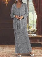 Chiffon Mother of the Bride Dresses with Sequins & Jacket by Dreamylily