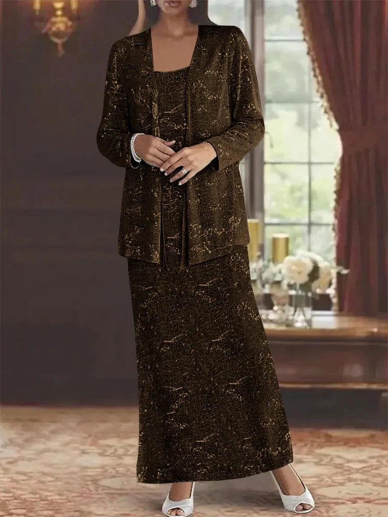 Chiffon Mother of the Bride Dresses with Sequins & Jacket by Dreamylily
