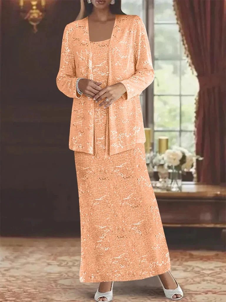 Chiffon Mother of the Bride Dresses with Sequins & Jacket by Dreamylily