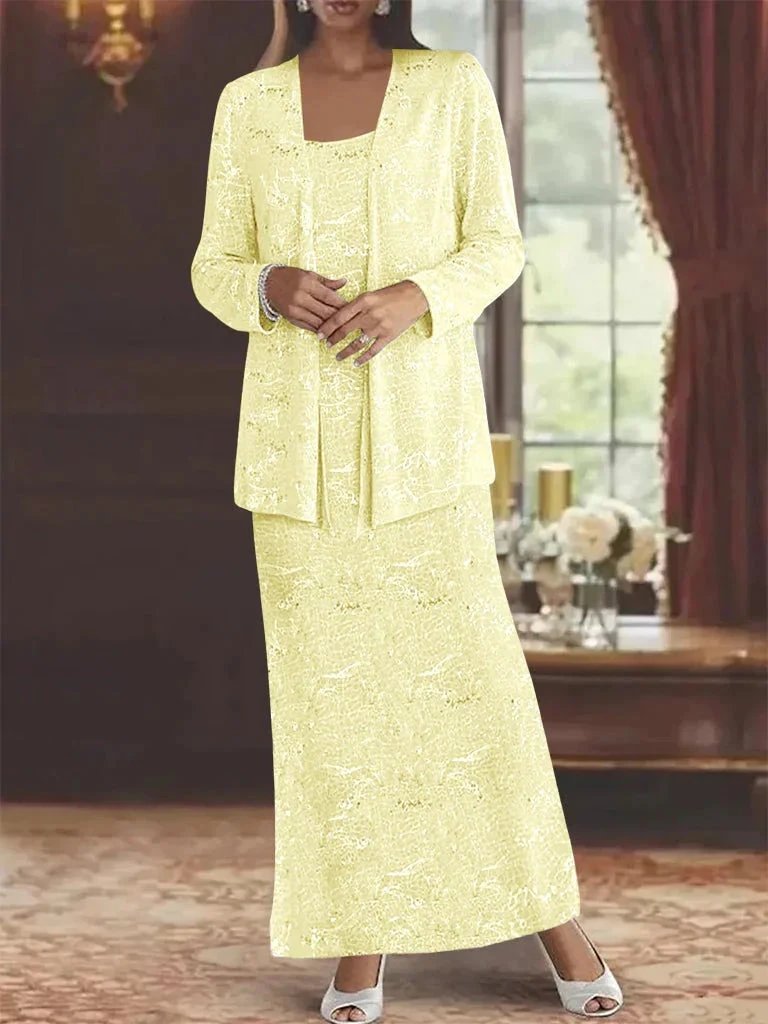 Chiffon Mother of the Bride Dresses with Sequins & Jacket by Dreamylily