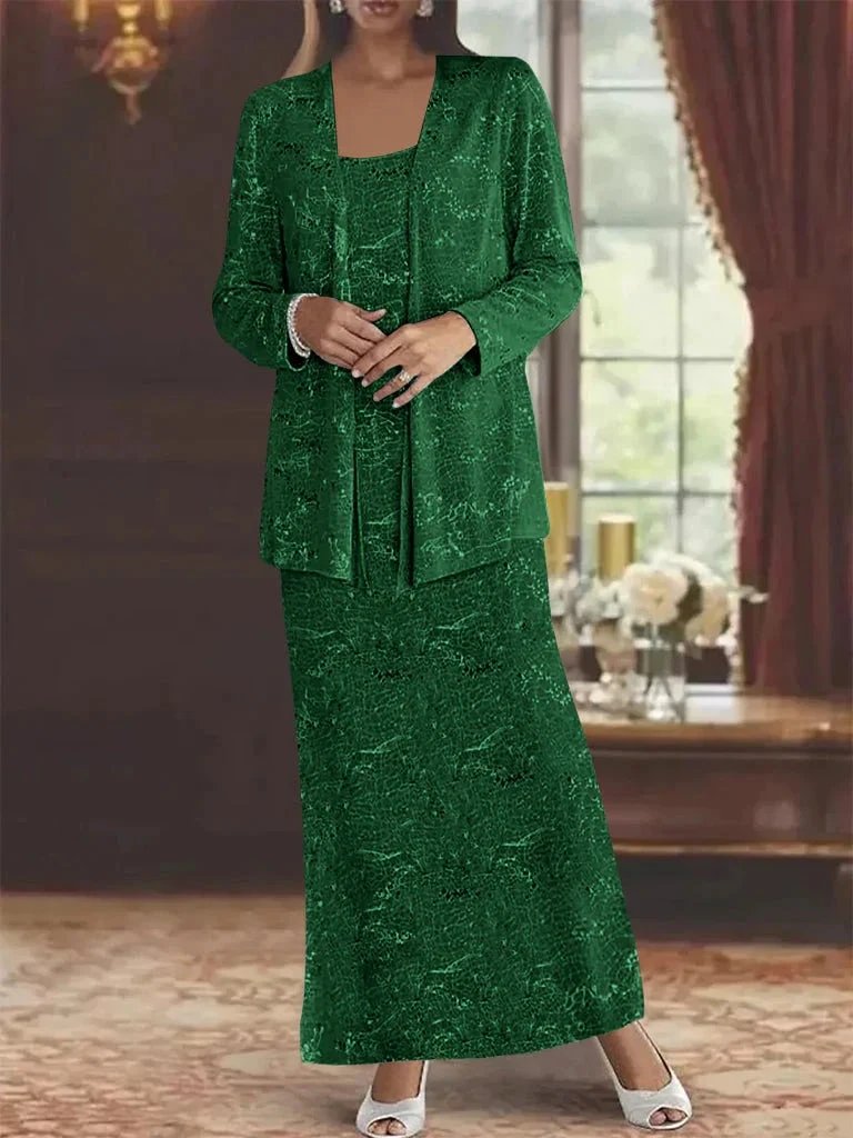 Chiffon Mother of the Bride Dresses with Sequins & Jacket by Dreamylily